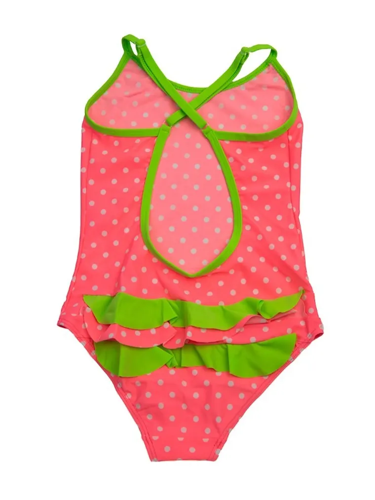 Strój kąpielowy dziewczęcy jednoczęściowy, pomarańczowy, Mariss