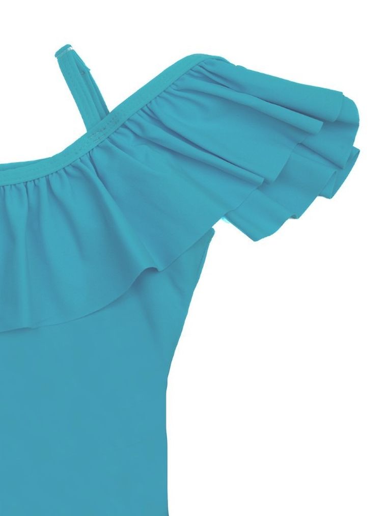 Strój kąpielowy dziewczęcy jednoczęściowy, turkusowy, Mariss