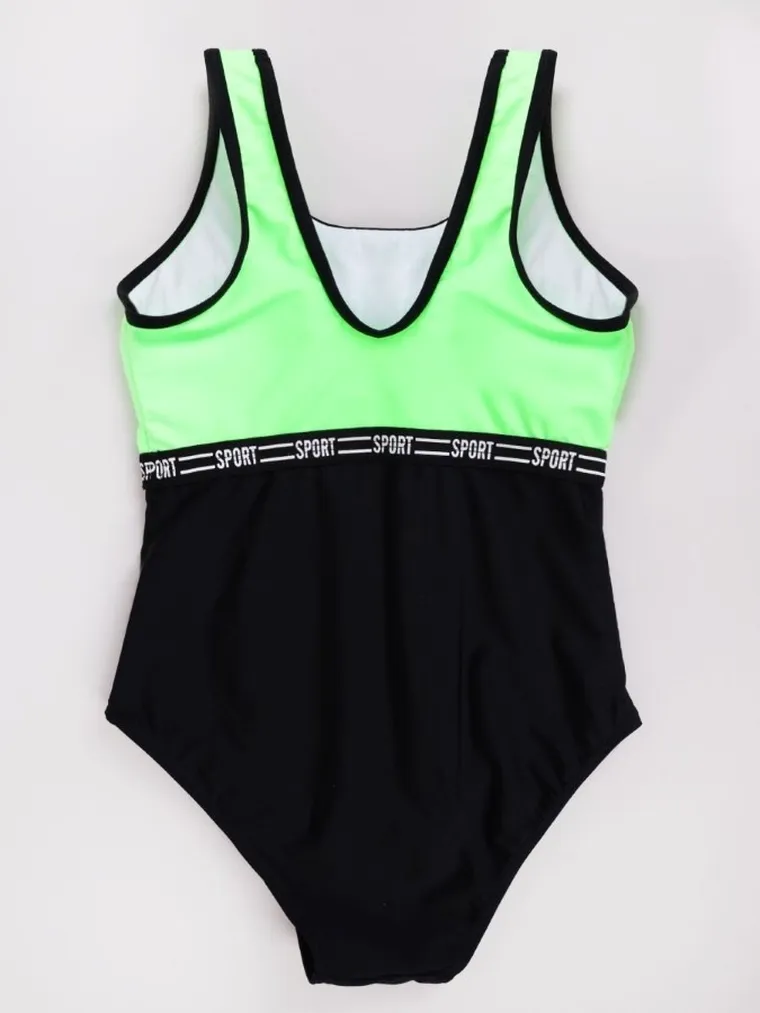 Strój kąpielowy dziewczęcy jednoczęściowy, zielony, Yoclub