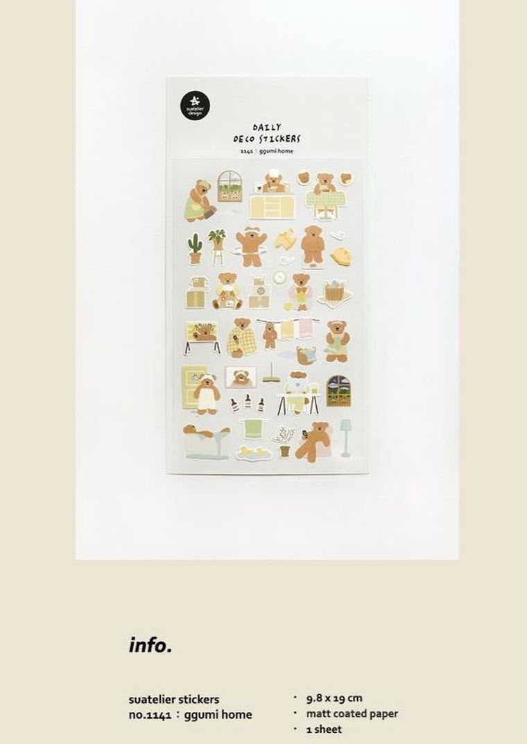 Suatelier, naklejki ozdobne, Misiowy dom