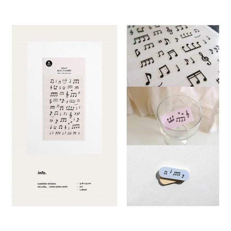 Suatelier, naklejki ozdobne, Muzyka nuty