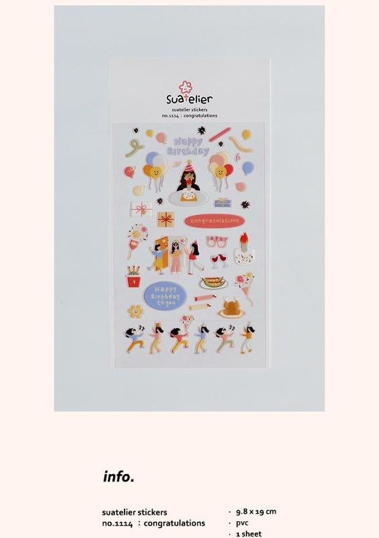 Suatelier, naklejki ozdobne, Urodziny