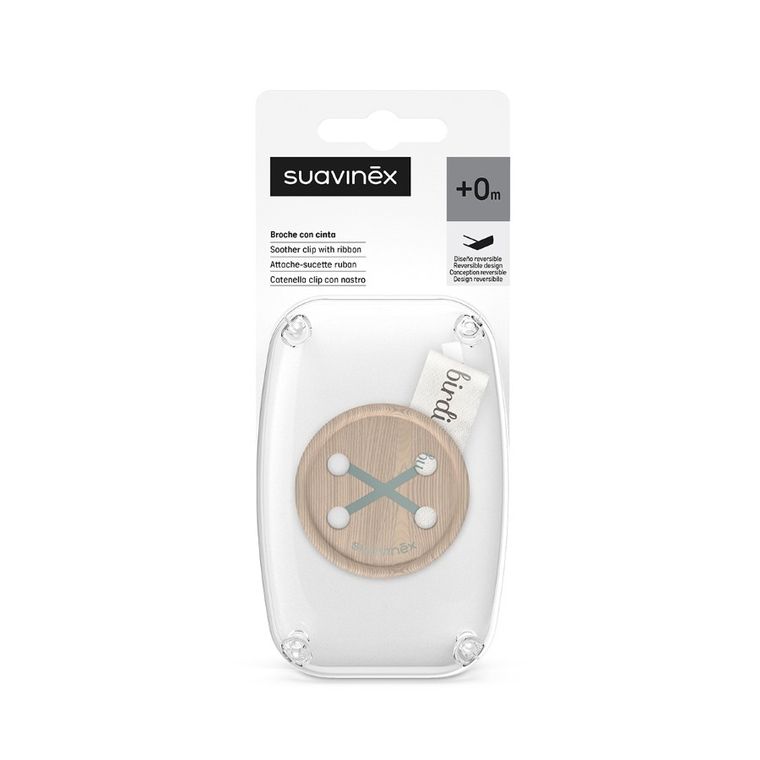 Suavinex, Birdies, klips do smoczka z tasiemką, miętowy