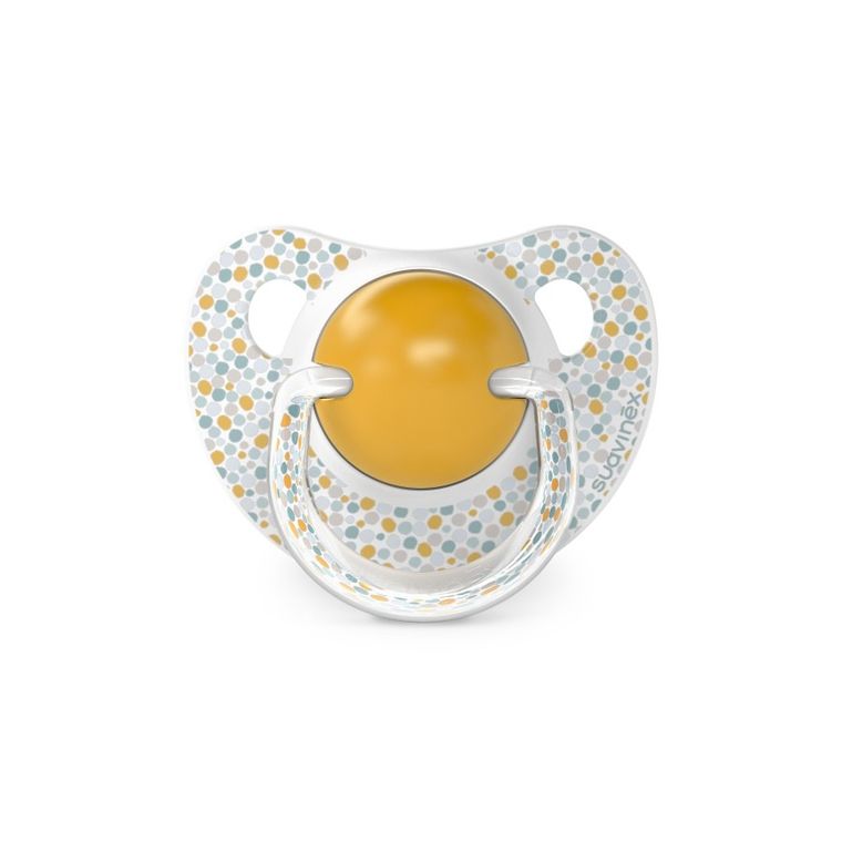 Suavinex, Dreams, smoczek anatomiczny, silikonowy, żółty, 6-18m, 2 szt.