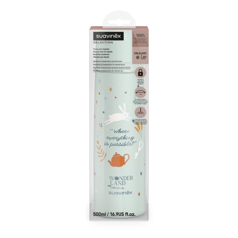 Suavinex, Wonderland, Termos na napoje, miętowy, 500 ml