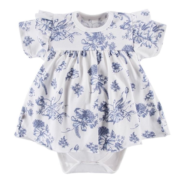 Sukienka body dziewczęca z krótkim rękawem, biała, Eevi