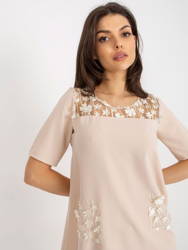 Sukienka damska, beżowa, Lakerta