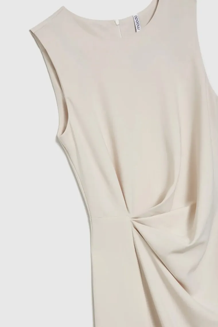 Sukienka damska, beżowa, Moodo