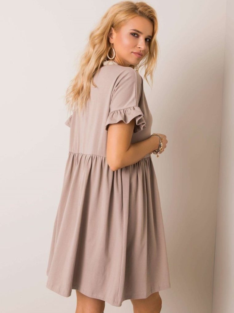 Sukienka damska, beżowa, Rue Paris