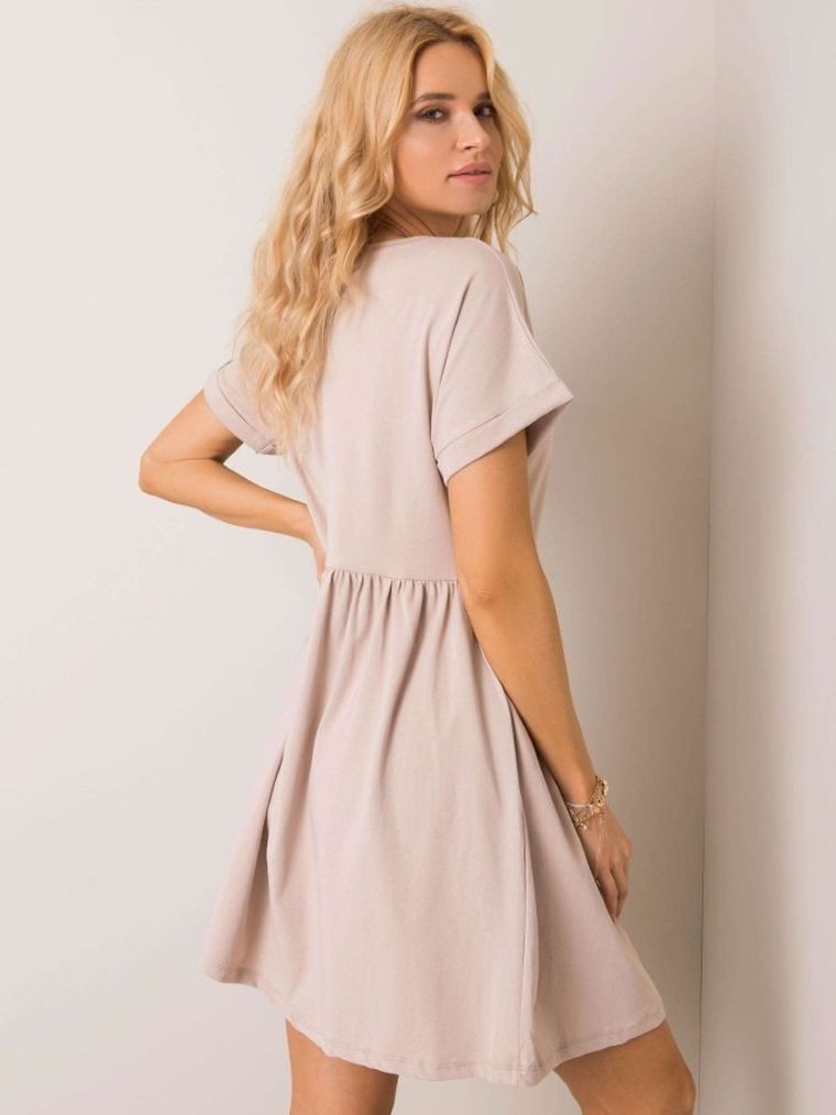 Sukienka damska, beżowa, Rue Paris