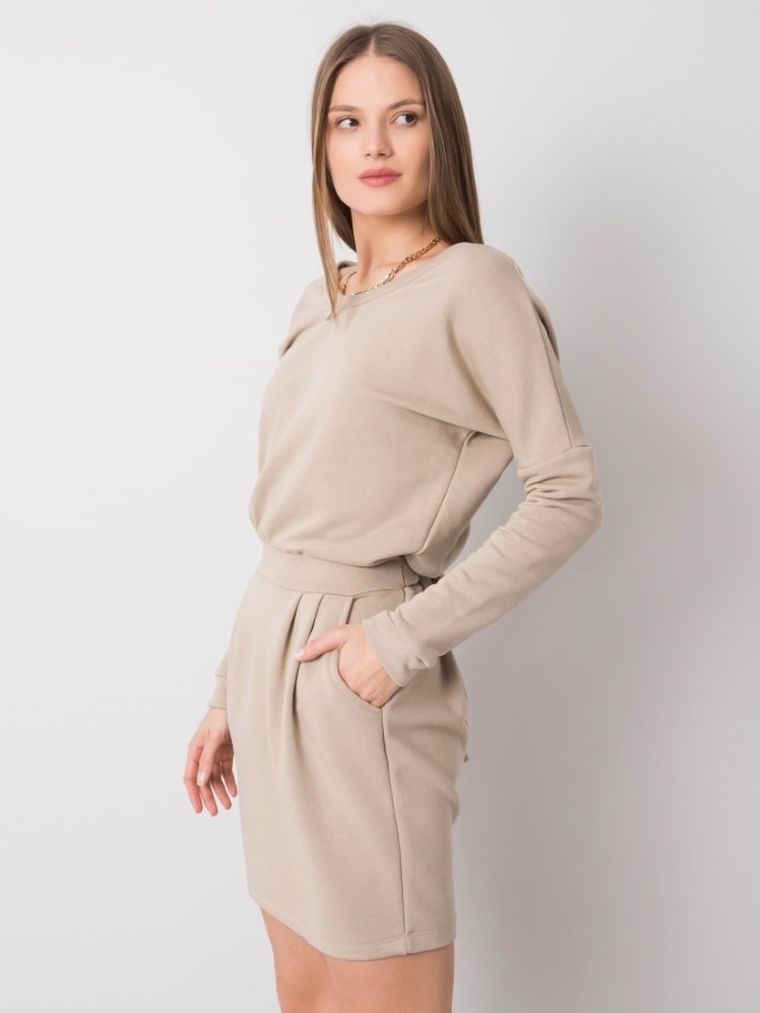 Sukienka damska, beżowa, Rue Paris