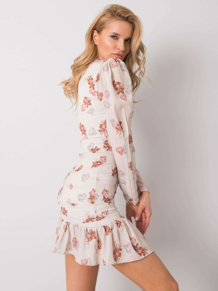 Sukienka damska, beżowa, Rue Paris