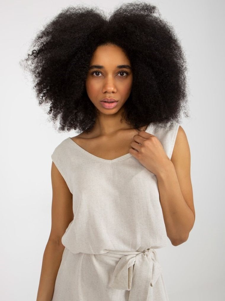 Sukienka damska, beżowa, Rue Paris