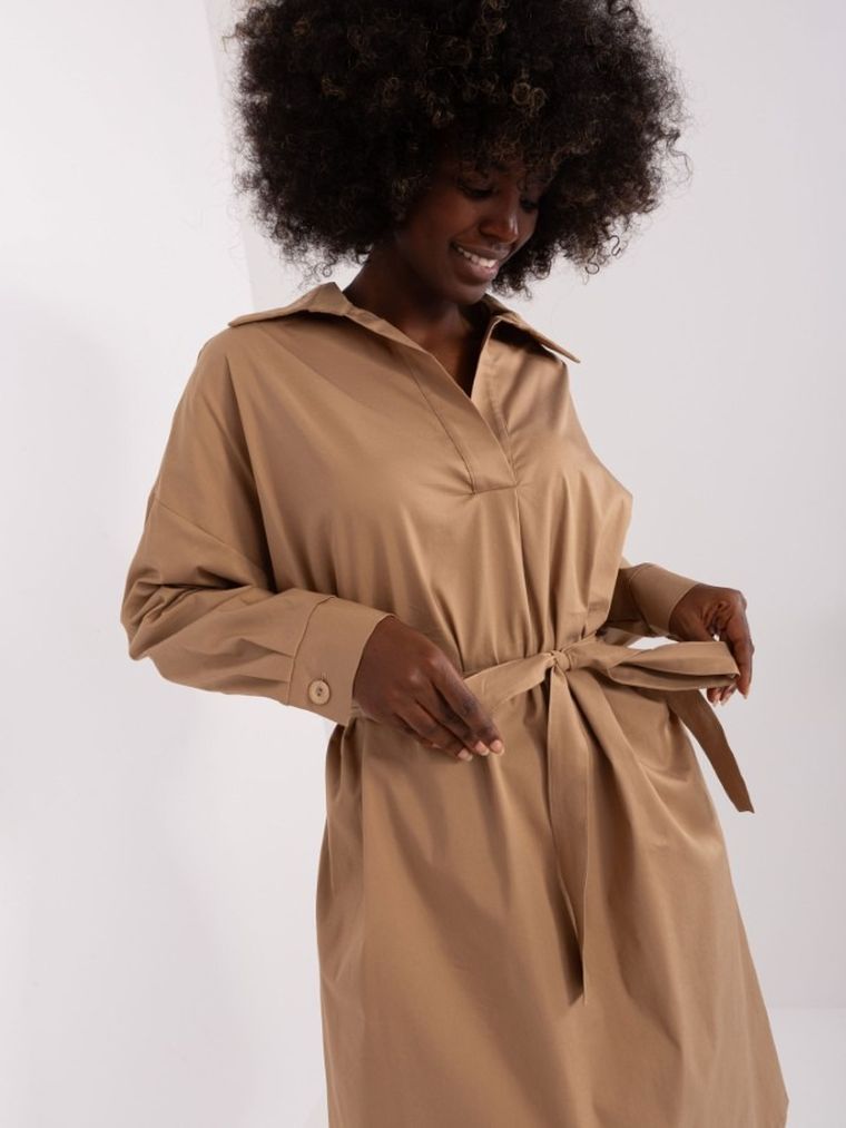 Sukienka damska, beżowa, Zuluna