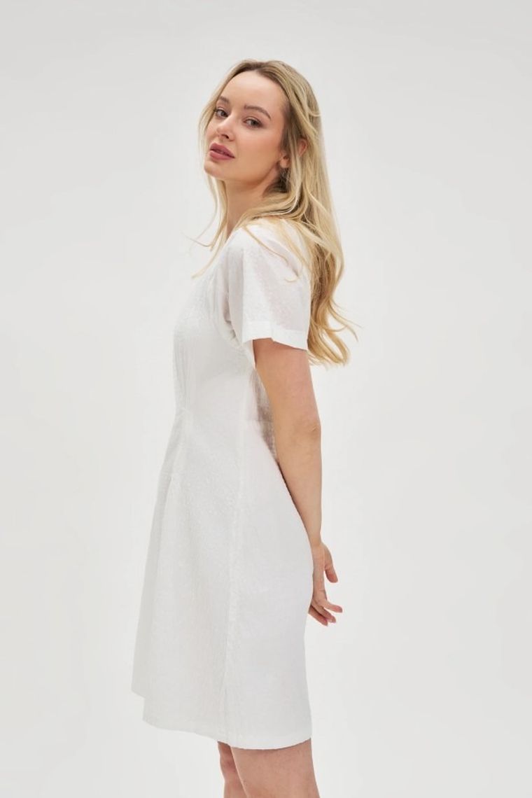 Sukienka damska, biała, Moodo