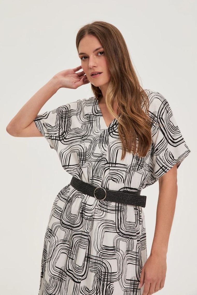 Sukienka damska, biała, Moodo