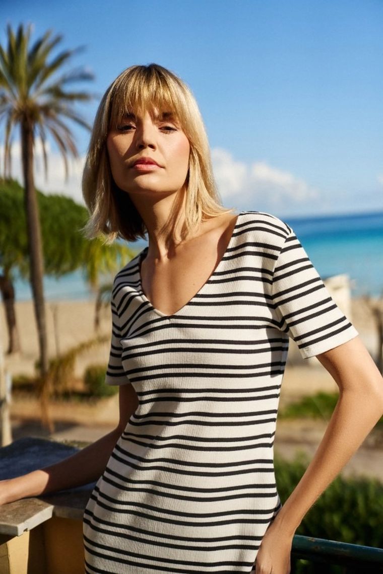 Sukienka damska, biała, Moodo