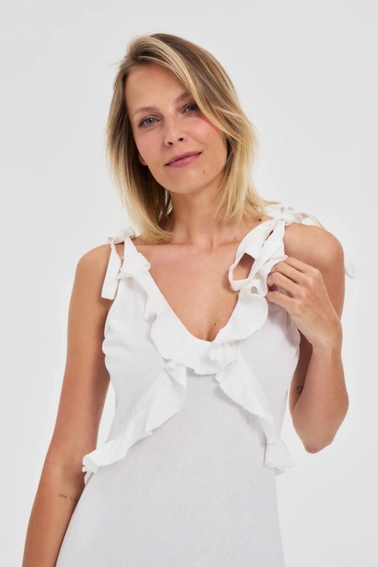 Sukienka damska, biała, Moodo