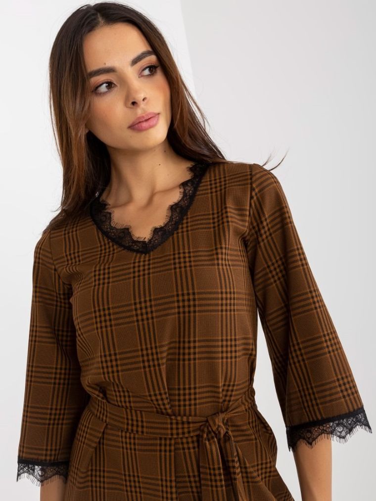 Sukienka damska, brązowa, Lakerta