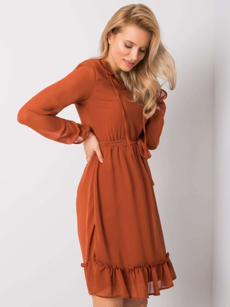 Sukienka damska, brązowa, Rue Paris