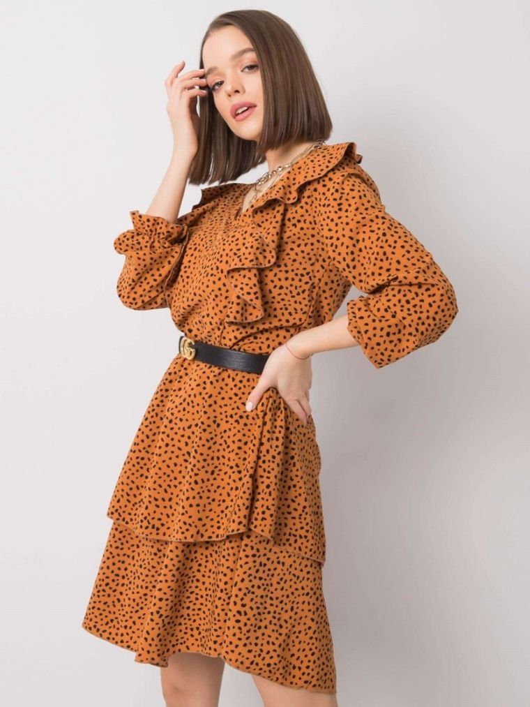 Sukienka damska, brązowa, Rue Paris