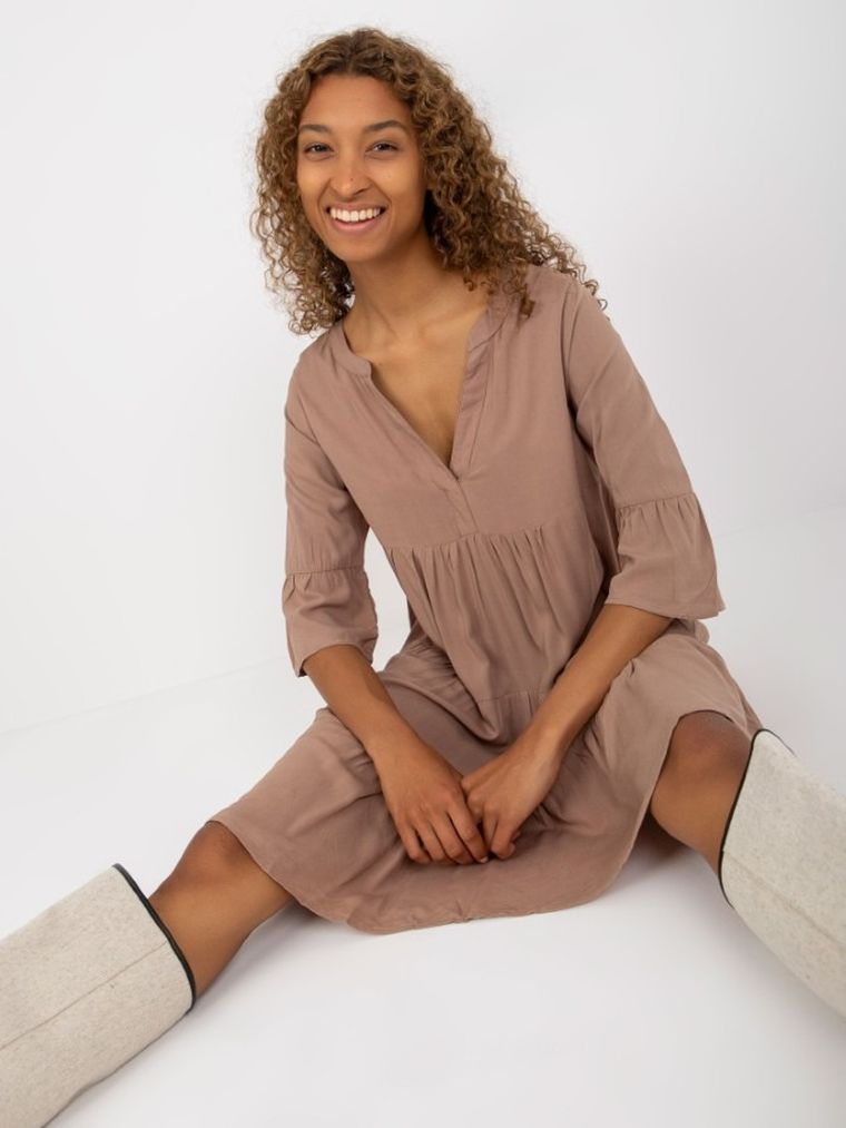 Sukienka damska, brązowa, Sublevel