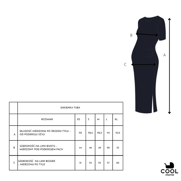 Sukienka damska, ciążowa, szara, Cool Mama