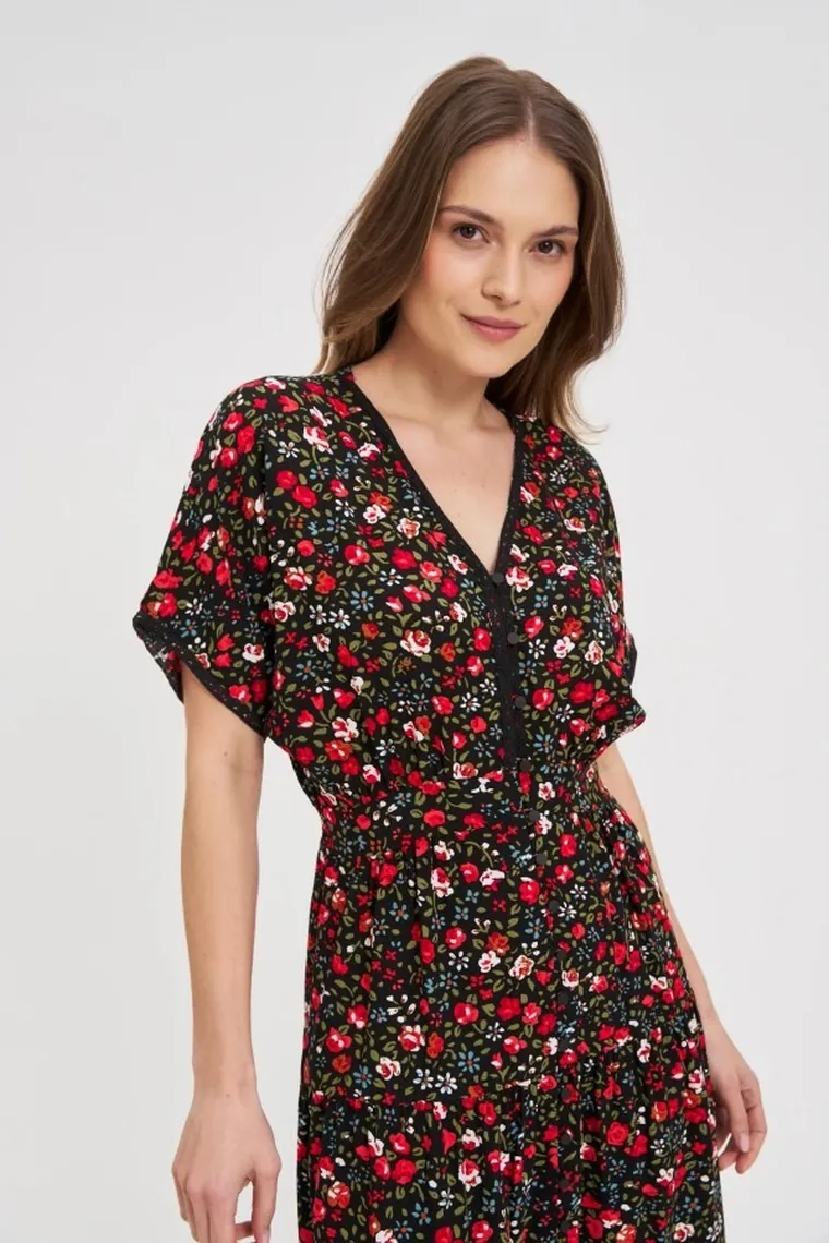 Sukienka damska, czarna, Moodo