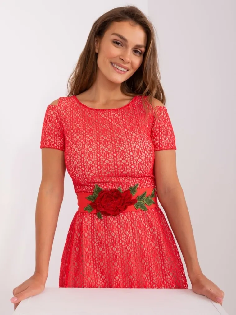 Sukienka damska, czerwona, Lakerta