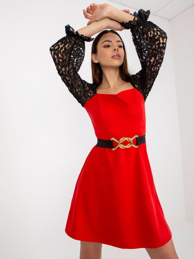 Sukienka damska, czerwona, Lakerta