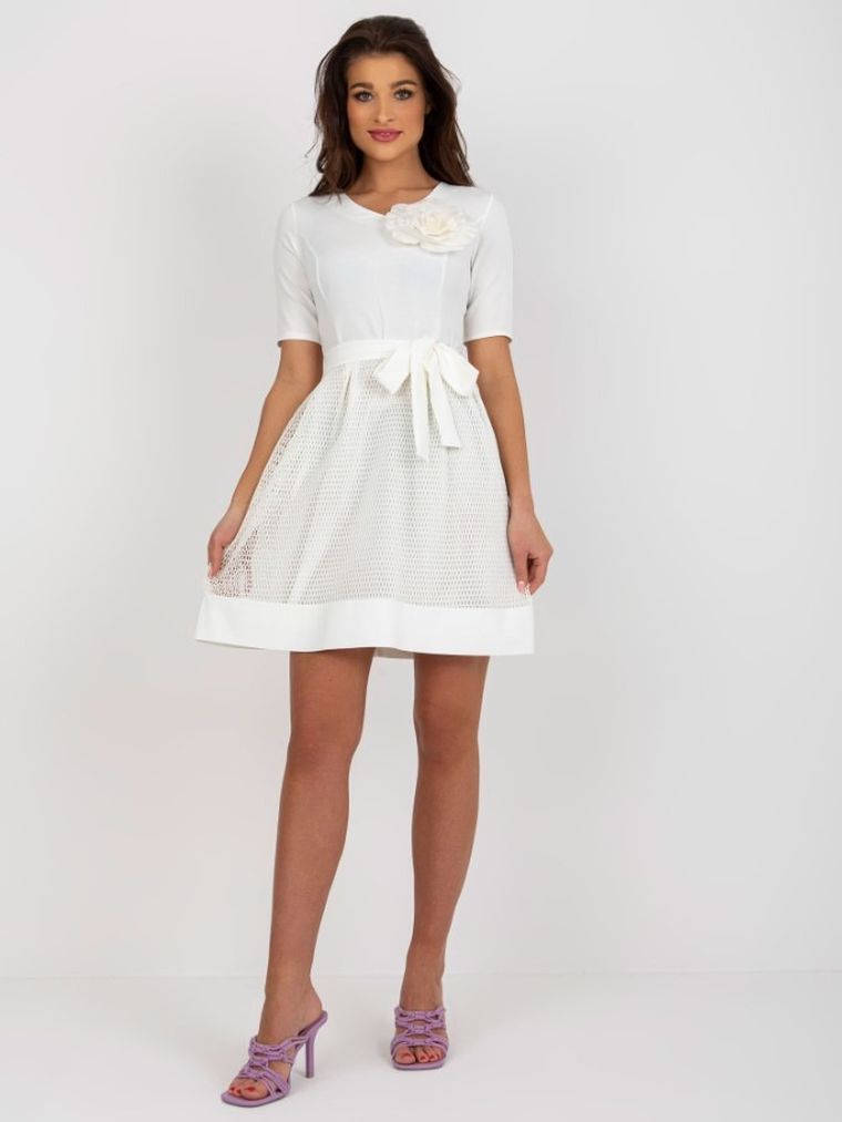 Sukienka damska, ecru, Lakerta