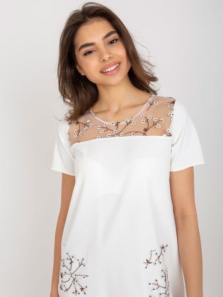 Sukienka damska, ecru, Lakerta