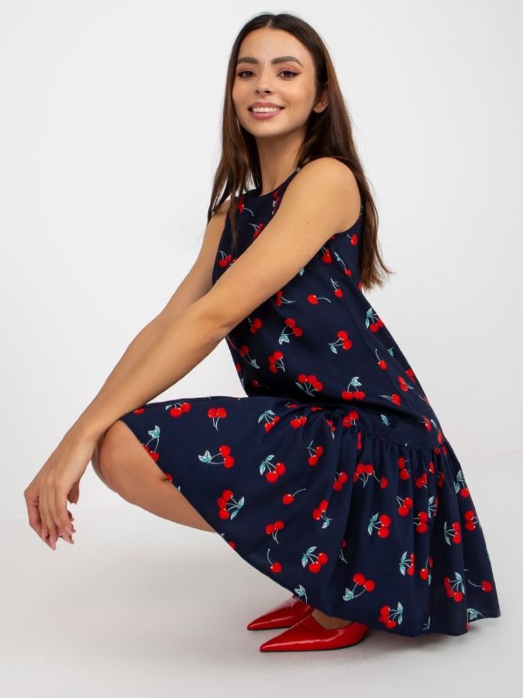 Sukienka damska, granatowa, Lakerta