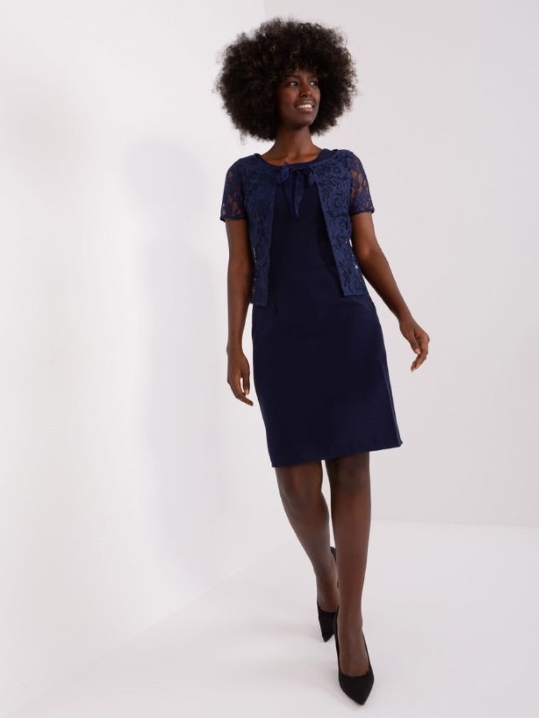 Sukienka damska, granatowa, Lakerta