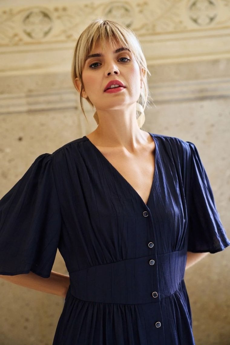 Sukienka damska, granatowa, Moodo