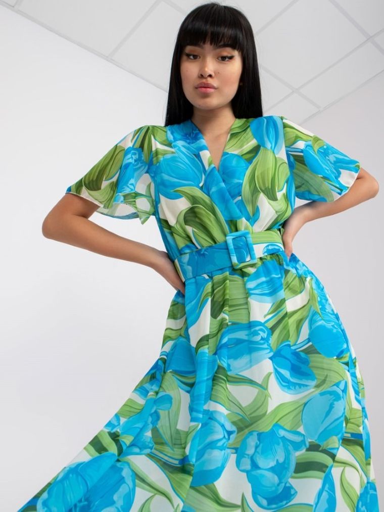 Sukienka damska, niebieska, Italy Moda