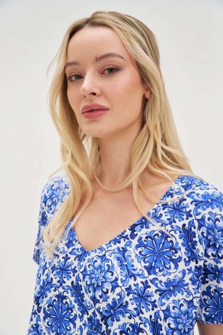 Sukienka damska, niebieska, Moodo