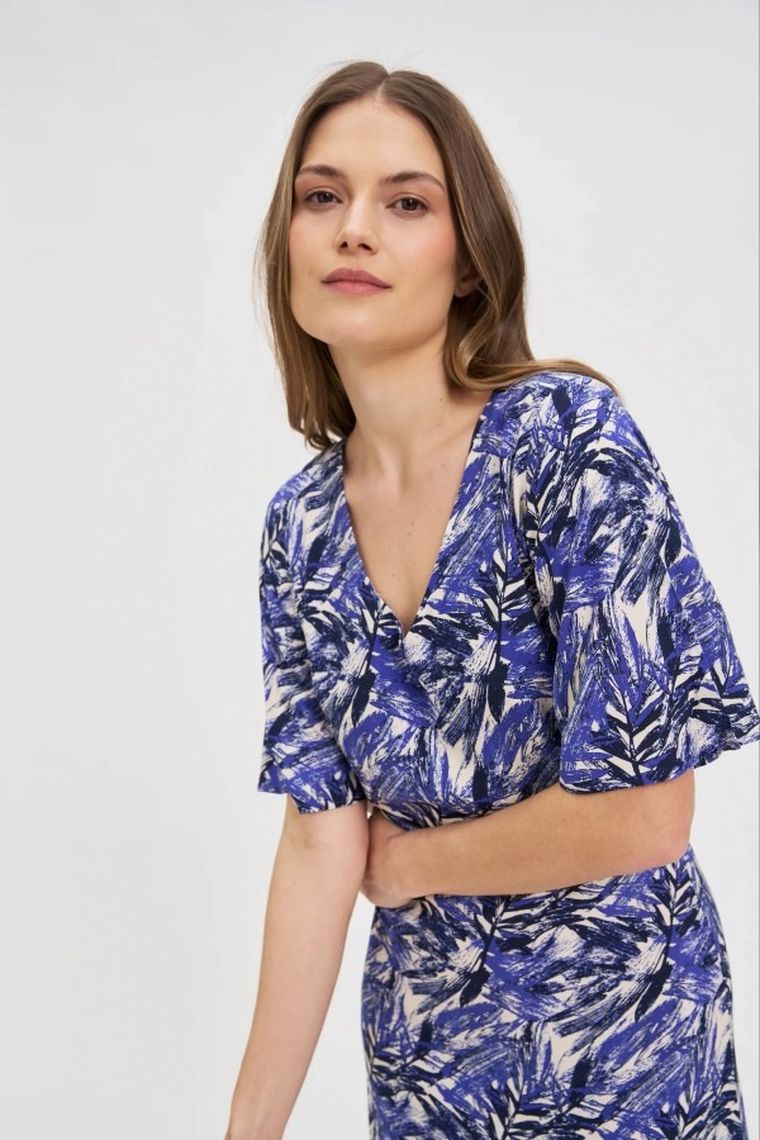 Sukienka damska, niebieska, Moodo