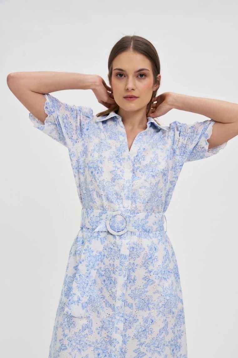 Sukienka damska, niebieska, Moodo