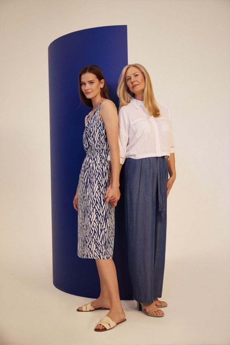 Sukienka damska, niebieska, Moodo