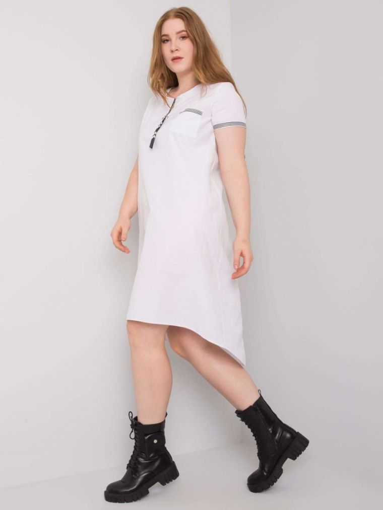 Sukienka damska, plus size, biała, Lakerta