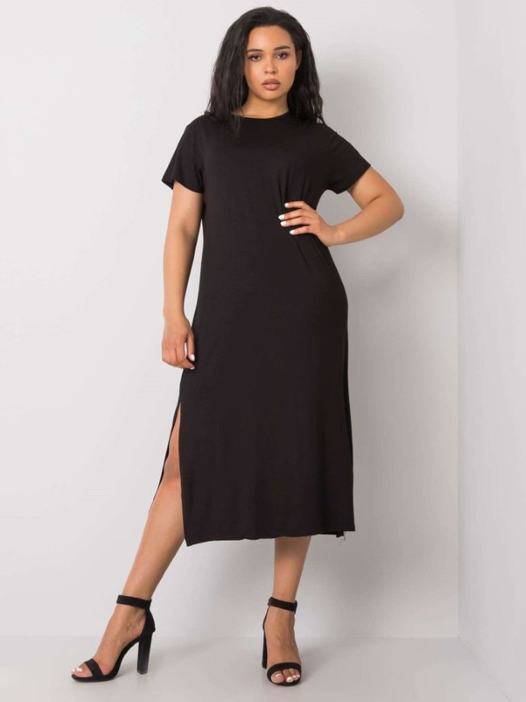 Sukienka damska, plus size, czarna, Basic Feel Good