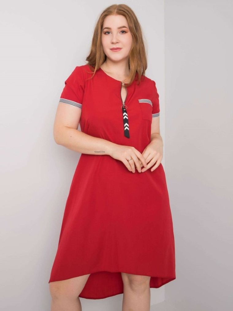Sukienka damska, plus size, czerwona, Lakerta