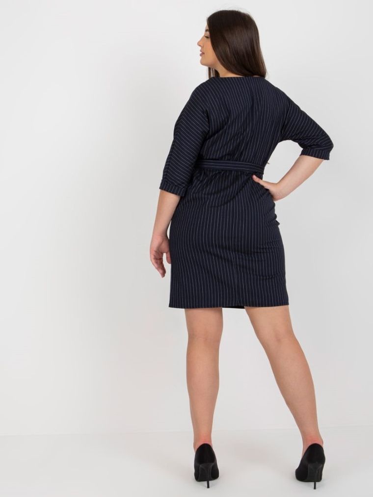 Sukienka damska, plus size, granatowa, Lakerta