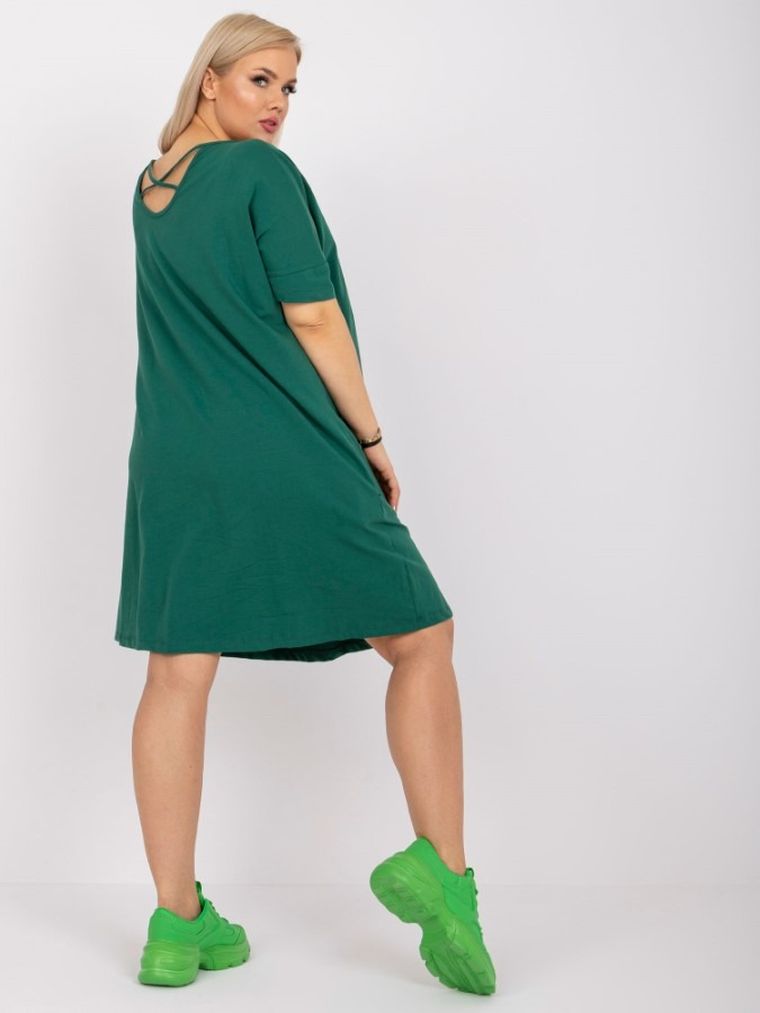 Sukienka damska, plus size, zielona, Basic Feel Good