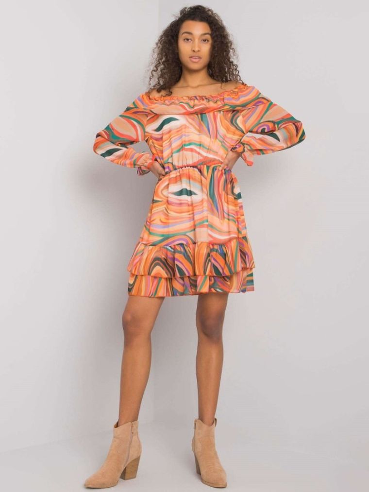 Sukienka damska, pomarańczowa, Italy Moda