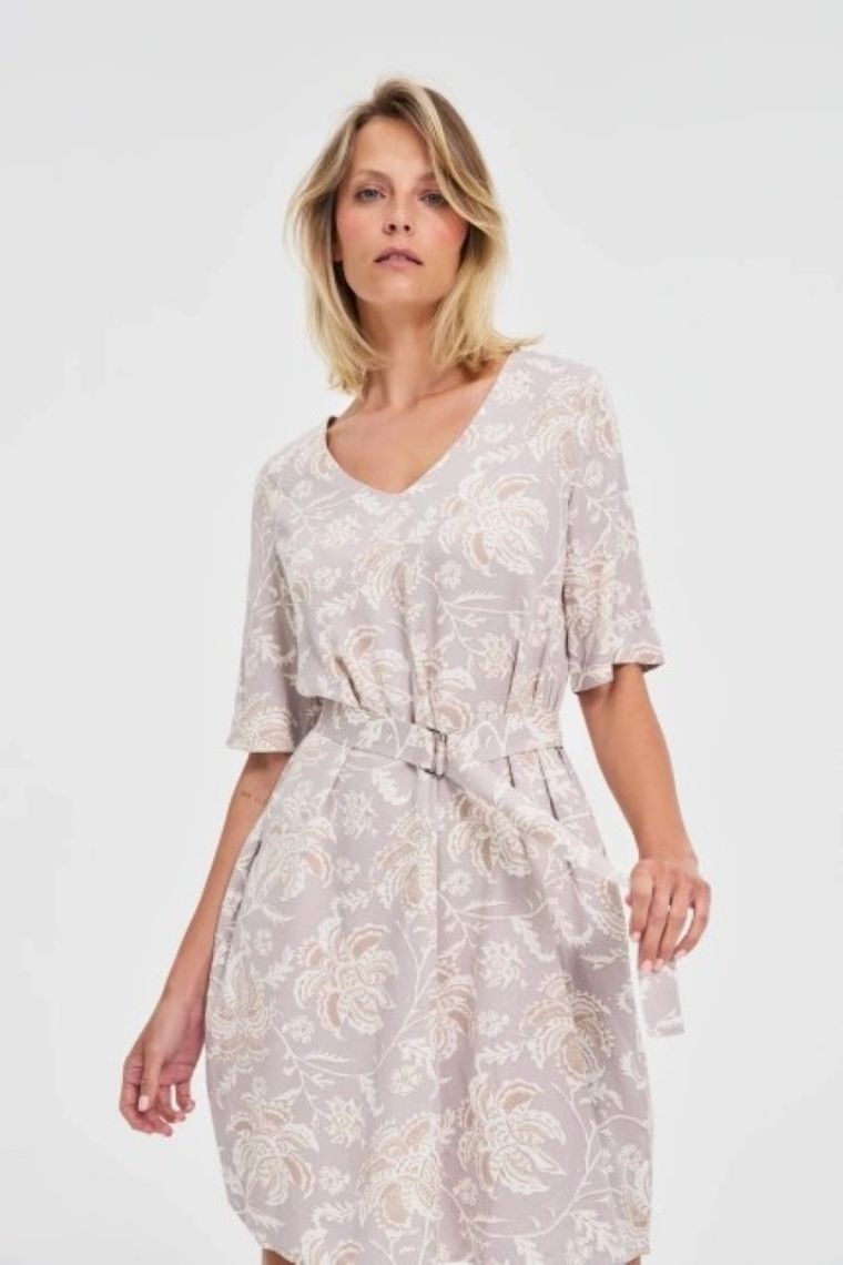 Sukienka damska, szara, Moodo