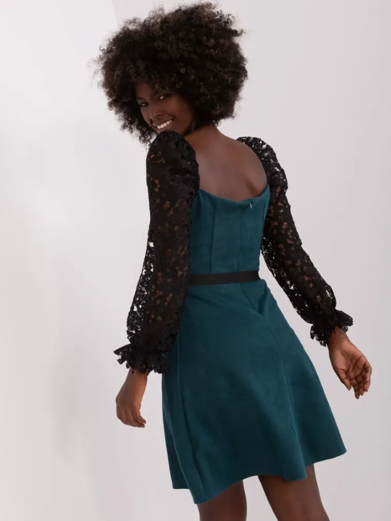 Sukienka damska, turkusowa, Lakerta