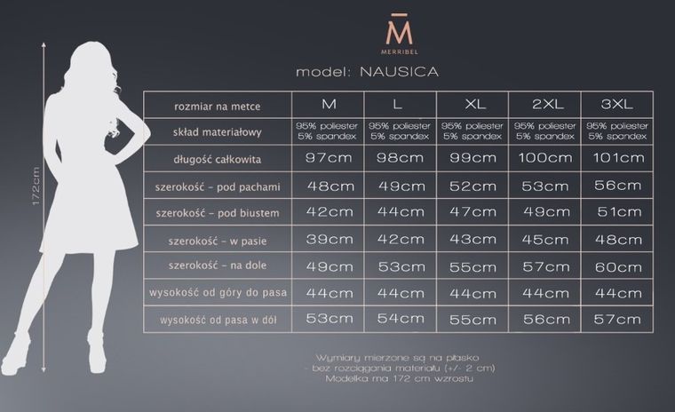 Sukienka damska z długim rękawem, czerwona, Nausica, Merribel