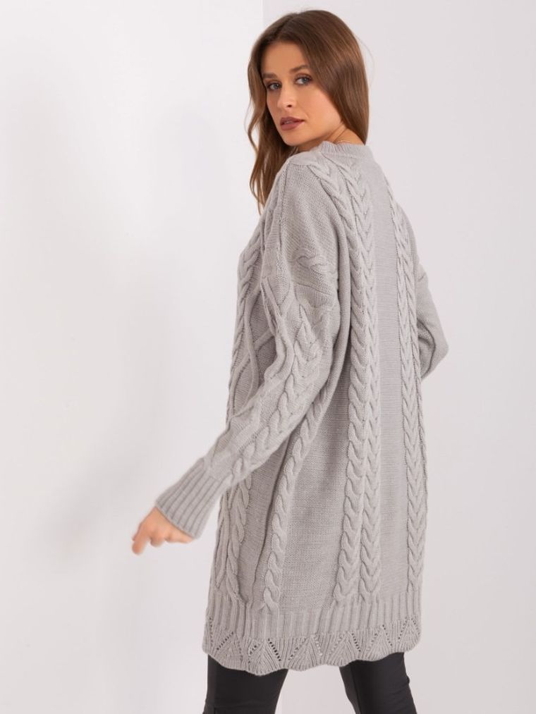 Sukienka damska z wełną, szara, Rue Paris